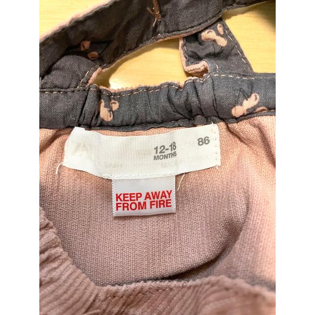 ZARA KIDS(ザラキッズ)の女の子　ベビー　コーデュロイ　ジャンパースカート　ピンク　86cm キッズ/ベビー/マタニティのベビー服(~85cm)(ワンピース)の商品写真