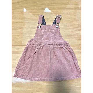 ザラキッズ(ZARA KIDS)の女の子　ベビー　コーデュロイ　ジャンパースカート　ピンク　86cm(ワンピース)