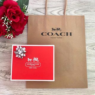 コーチ(COACH)の新品☆COACH ショップ袋 ギフトBOX 箱 リボン(ショップ袋)