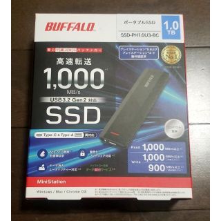 バッファロー(Buffalo)の新品未使用　バッファロー ポータブルSSD SSD-PH1.0U3-BC　１TB(PCパーツ)