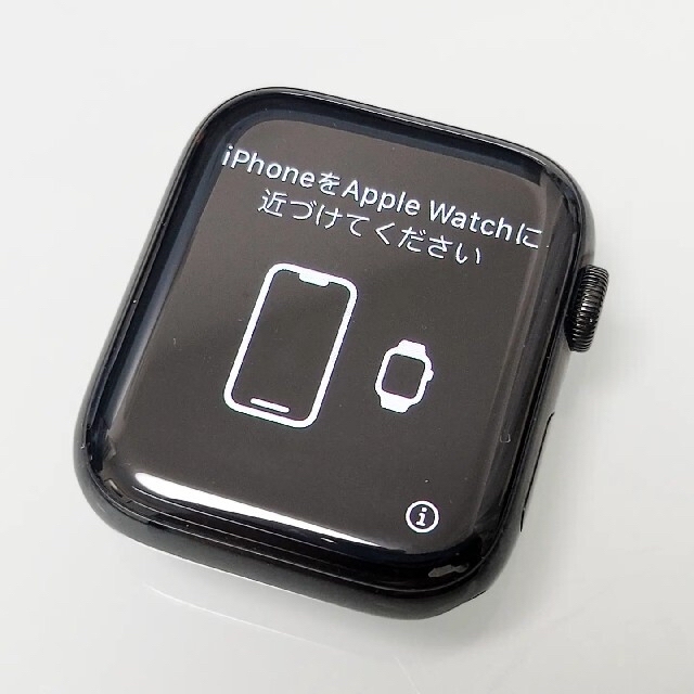 Apple(アップル)の美品 Apple Watch 5 44mm ブラック ステンレススチール スマホ/家電/カメラのスマートフォン/携帯電話(その他)の商品写真