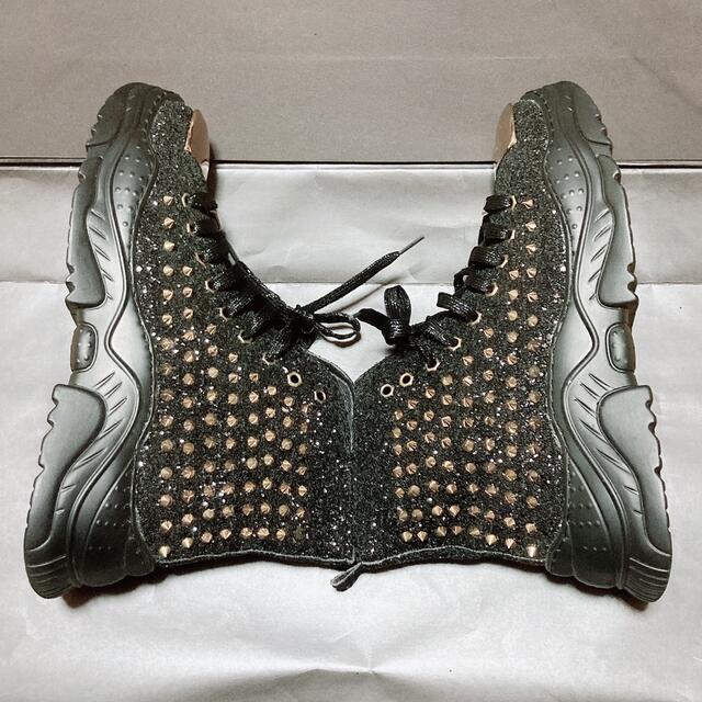 Christian Louboutin(クリスチャンルブタン)のフィリッププレイン　スタッズ&グリッタースニーカー　サイズUK8 27cm程度 メンズの靴/シューズ(スニーカー)の商品写真