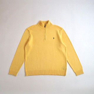 ラルフローレン(Ralph Lauren)のラルフローレン　コットン１００％　ニット　ハーフジップ　イエロー　美品(ニット/セーター)