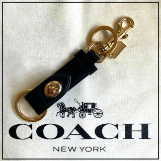 コーチ(COACH)の新品　コーチ　トリガー スナップ バッグ チャーム ブラック　F39865(キーホルダー)