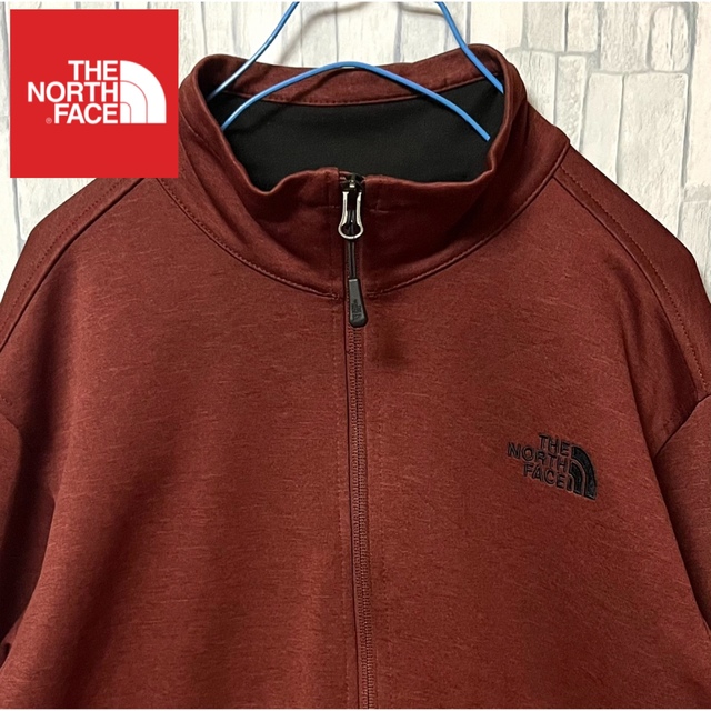 THE NORTH FACE(ザノースフェイス)のノースフェイス フリース ブラウン えんじ色　刺繍ロゴ 状態良好　ジャケット メンズのジャケット/アウター(ブルゾン)の商品写真