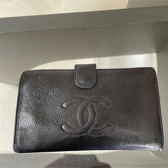 値下げ　CHANEL 長財布　キャビアスキン