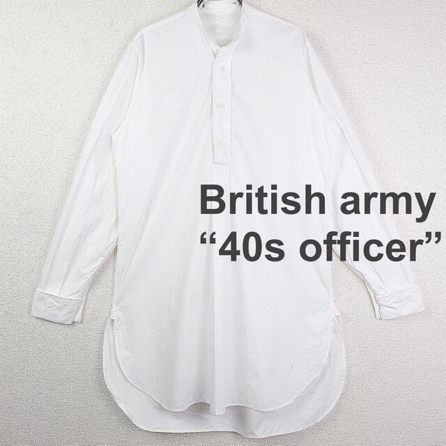 40s British army オフィサーシャツ コットン イギリス軍 14-