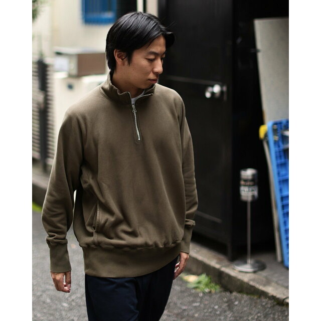 【OLIVE_SP】scair / Hard Twist Half Zip スウェット