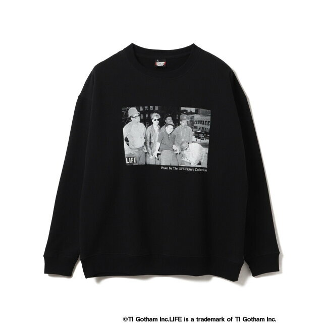 【BLACK(BEASTIE&RUN_DMC)】LIFE / Print Crewneck スウェット