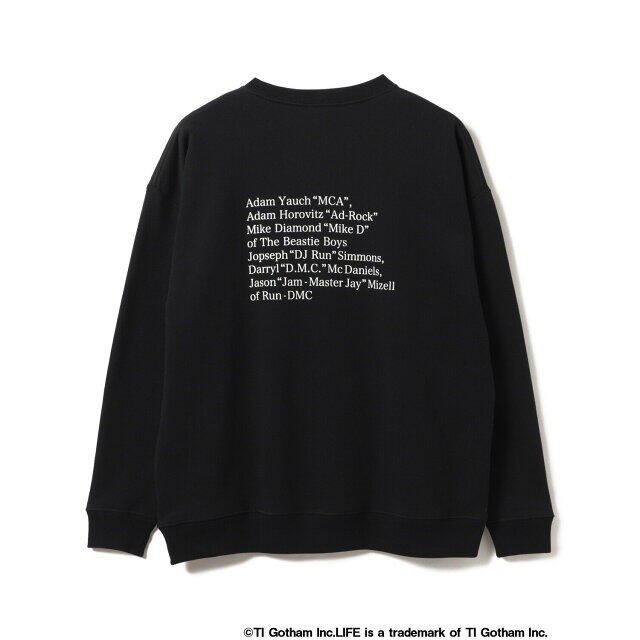 【BLACK(BEASTIE&RUN_DMC)】LIFE / Print Crewneck スウェット