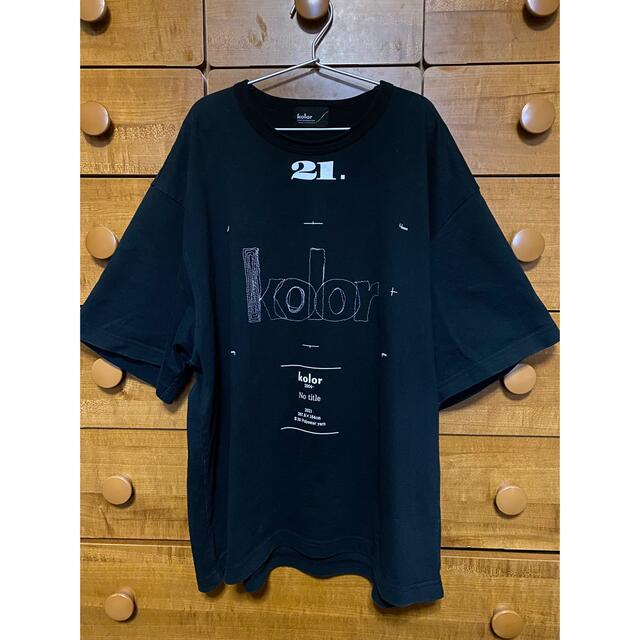 kolor - カラー kolor Tシャツ トップス CUT&SEWN カットソー 黒 1の