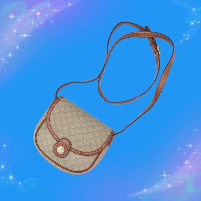 低価格 celine セリーヌ マカダム柄 ミニ ショルダーバッグ ベージュ系