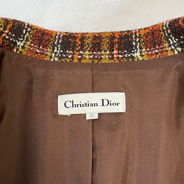 【超美品】Dior チェック ツイード ジャケット シングル ヴィンテージ