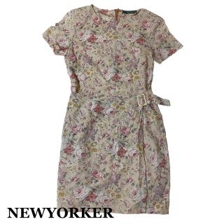 ニューヨーカー(NEWYORKER)の【美品】NEWYORKER 花柄 ワンピース ロングドレス 上品 大人 綺麗め(ひざ丈ワンピース)