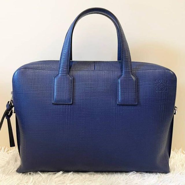 LOEWE(ロエベ)の極美品⭐️ロエベ ゴヤ シン リネン アナグラム 2way ビジネスバッグ 青 メンズのバッグ(ビジネスバッグ)の商品写真