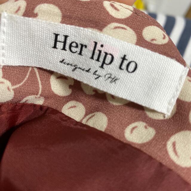 Her lip to(ハーリップトゥ)のher lip to チェリーワンピース テラコッタ レディースのワンピース(ひざ丈ワンピース)の商品写真