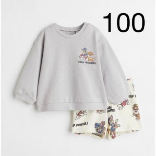 エイチアンドエム(H&M)の《最新作》新品未開封　パウパトロール　スウェット　シャツ＆ショートパンツ　100(Tシャツ/カットソー)