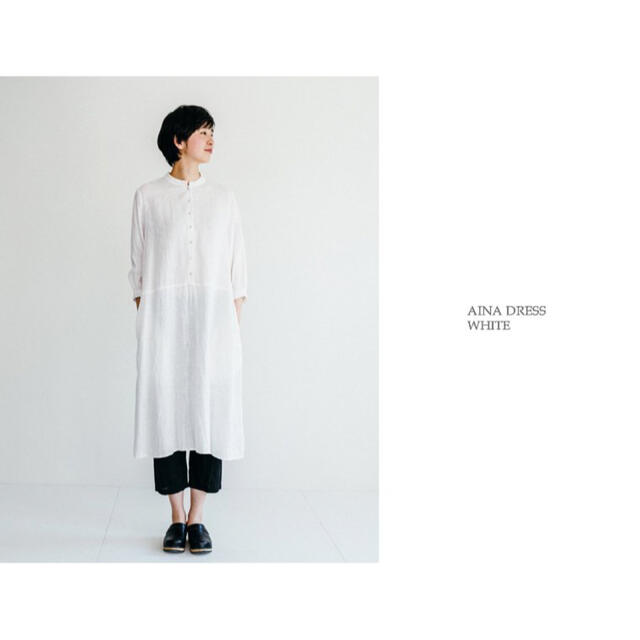 fog linen work アイナ　ワンピース　ホワイト