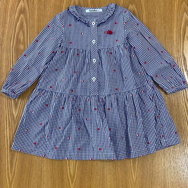 キッズ服女の子用(90cm~)familiar 長袖　ワンピース　100 新品　未使用