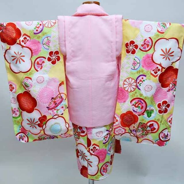 七五三 三歳 女児 被布着物フルセット 日本製 式部浪漫 NO38024 キッズ/ベビー/マタニティのキッズ服女の子用(90cm~)(和服/着物)の商品写真