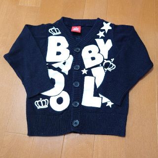 ベビードール(BABYDOLL)のアウター BABYDOLL ロゴ ニット カーディガン 80 黒(カーディガン/ボレロ)