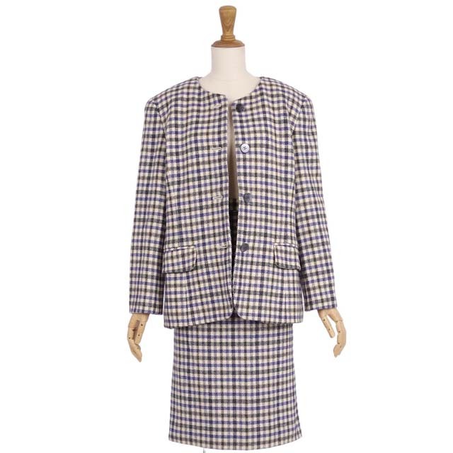 BURBERRY(バーバリー)のVintage バーバリー スーツ ツイード セットアップ ジャケット スカート レディースのフォーマル/ドレス(スーツ)の商品写真