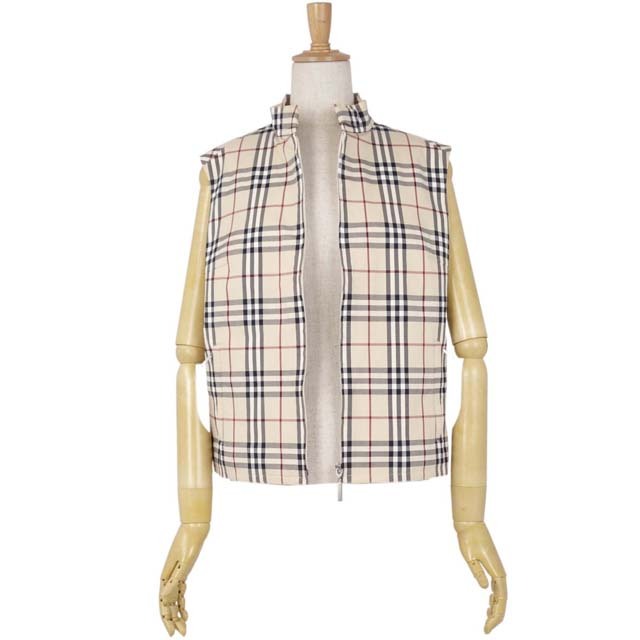 BURBERRY(バーバリー)のバーバリー ロンドン ベスト ジレ ジップアップ チェック トップス 38 レディースのトップス(ベスト/ジレ)の商品写真