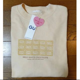 ジーユー(GU)の【新品】GU　メイジコラボ　明治ミルクチョコレート　ロングスリーブTシャツ　S(Tシャツ(長袖/七分))