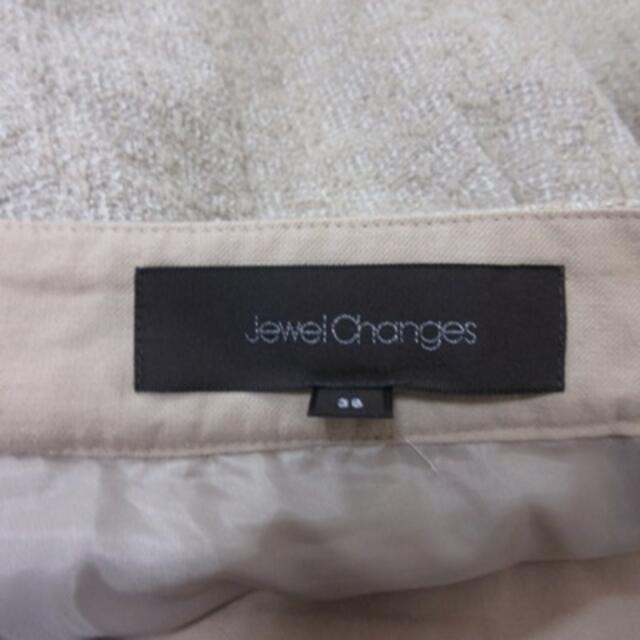 Jewel Changes(ジュエルチェンジズ)のジュエルチェンジズ アローズ 台形スカート ミニ ツイード 総柄 36 ベージュ レディースのスカート(ミニスカート)の商品写真