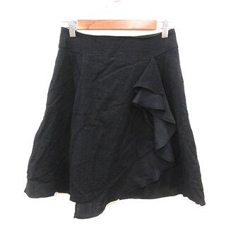ビアッジョブルー(VIAGGIO BLU)のビアッジョブルー フレアスカート ひざ丈 ウール 2 黒 ブラック(ひざ丈スカート)