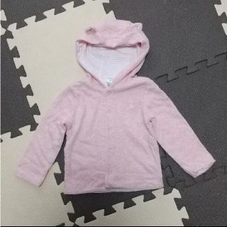 ベビーギャップ(babyGAP)のbabyGAP 女の子 ピンク くま耳つき パーカー 80cm(ジャケット/コート)