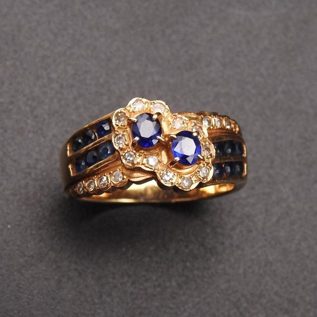 美品】 K18 S0.88ct D0.13ct 4.7g リング サイズ12号-