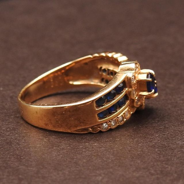 人気色 【美品】 K18 S0.88ct D0.13ct 4.7g リング サイズ12号