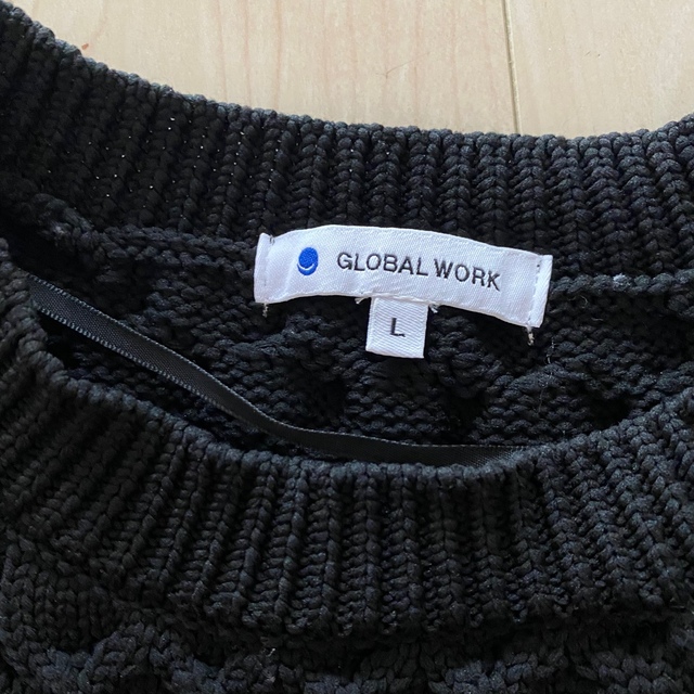 GLOBAL WORK(グローバルワーク)のみよ様専用　洗えるケーブルクループルオーバー(ブラック)　GLOBAL WORK レディースのトップス(ニット/セーター)の商品写真