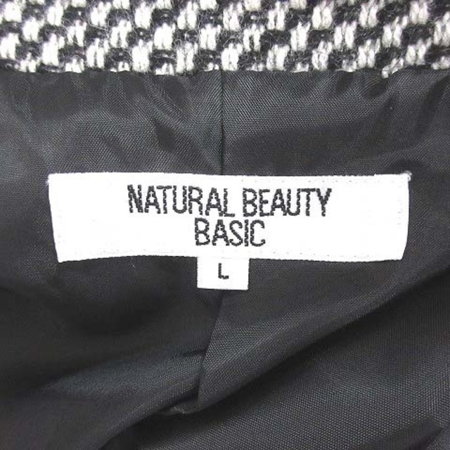 NATURAL BEAUTY BASIC(ナチュラルビューティーベーシック)のナチュラルビューティーベーシック コート ダブル ウール 総裏地 L 黒 白 レディースのジャケット/アウター(その他)の商品写真