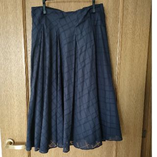 ザラ(ZARA)のZARA　BASIC　ネイビースカート(ひざ丈スカート)