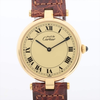 カルティエ(Cartier)のカルティエ マストヴァンドーム ヴェルメイユ 925×革   メンズ 腕時(腕時計(アナログ))