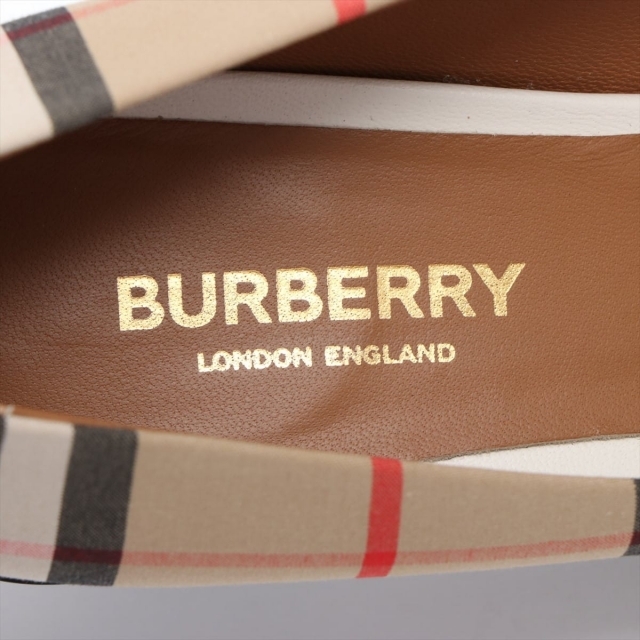 BURBERRY(バーバリー)のバーバリー  レザー×ファブリック 37 ベージュ レディース パンプス レディースの靴/シューズ(ハイヒール/パンプス)の商品写真