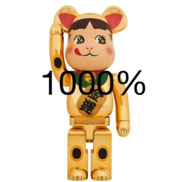 MEDICOM TOY(メディコムトイ)のBE@RBRICK 招き猫 ペコちゃん 金運 金メッキ 1000% 不二家 エンタメ/ホビーのフィギュア(その他)の商品写真