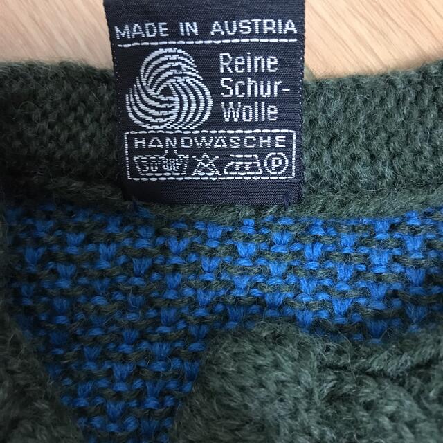 AUSTRIA製Giesswein wool ニットカーディガン　青 3