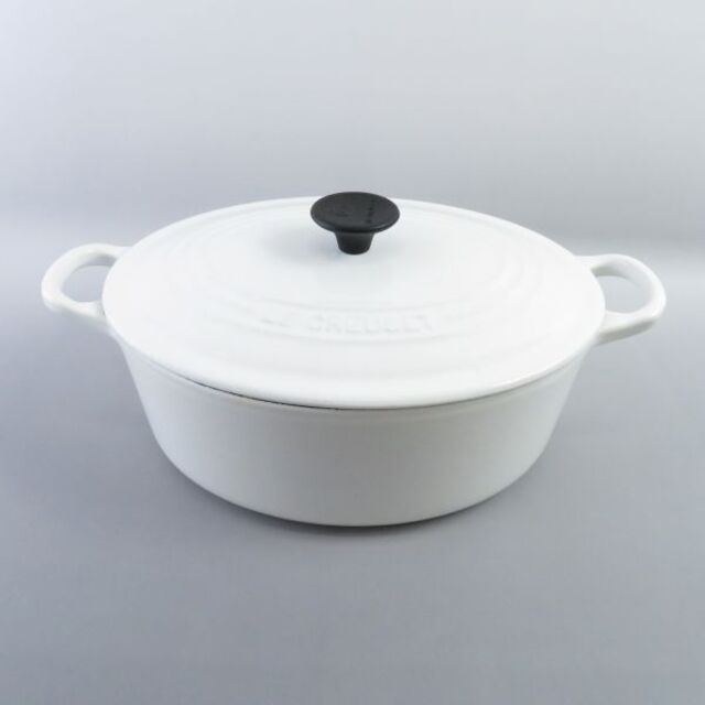 ルクルーゼ シグニチャー ココット・オーバル 両手鍋ホワイト25cmSM991Dキッチン/食器