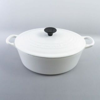 ルクルーゼ(LE CREUSET)のルクルーゼ シグニチャー ココット・オーバル 両手鍋ホワイト25cmSM991D(鍋/フライパン)