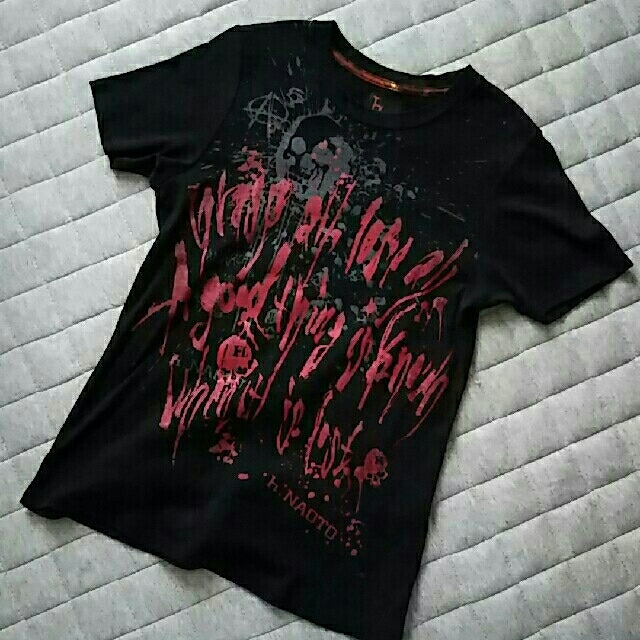 h.naoto(エイチナオト)のh.ANARCHY プリントＴシャツ 黒 レディースのトップス(Tシャツ(半袖/袖なし))の商品写真