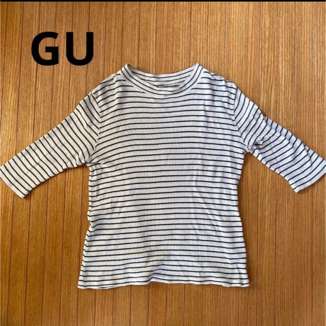 GU(ジーユー)のGU ボーダートップス　七分丈　多分L レディースのトップス(Tシャツ(長袖/七分))の商品写真