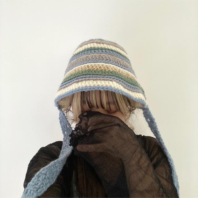 knit hat ( blue )