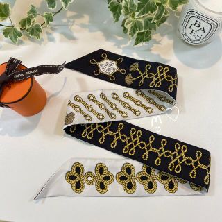 HERMES エルメス ツイリー 飾緒とブランデンブルク飾り シルクスカーフ