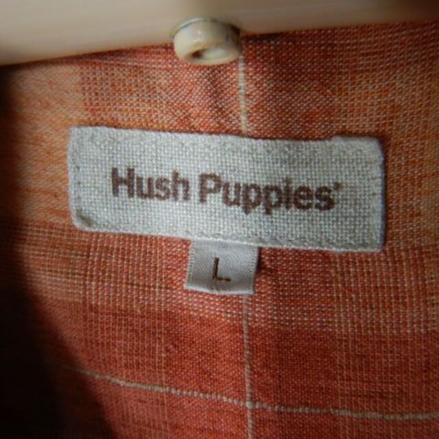 Hush Puppies(ハッシュパピー)の8149　Hush Puppies　リネン　混紡　半袖　チェック　シャツ メンズのトップス(シャツ)の商品写真