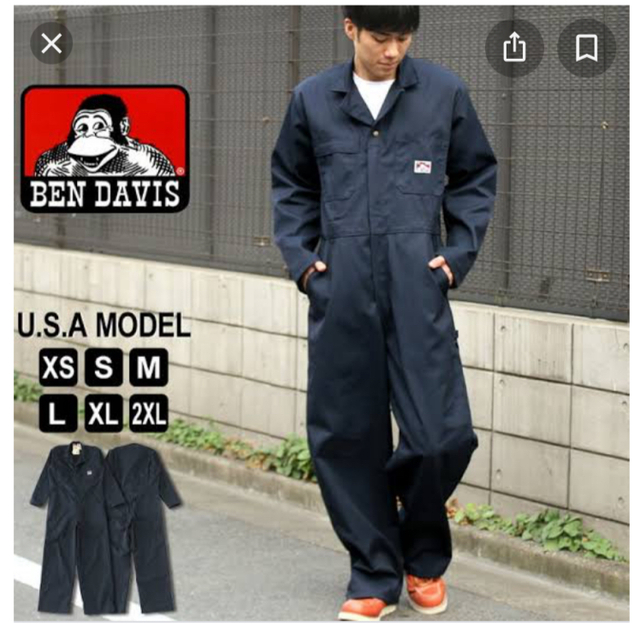 BEN DAVIS(ベンデイビス)のBEN DAVIS ネイビー　カバーオール（つなぎ） メンズのパンツ(サロペット/オーバーオール)の商品写真