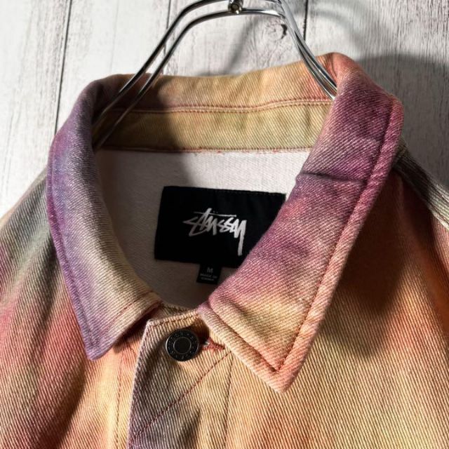 STUSSY(ステューシー)の【極美品】ステューシー stussy タイダイ染め デニム ジャケット メンズのジャケット/アウター(Gジャン/デニムジャケット)の商品写真