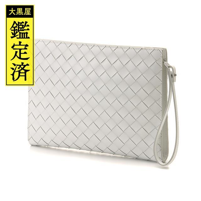 BOTTEGA VENETA クラッチバッグ イントレチャート 白 【474】 - www